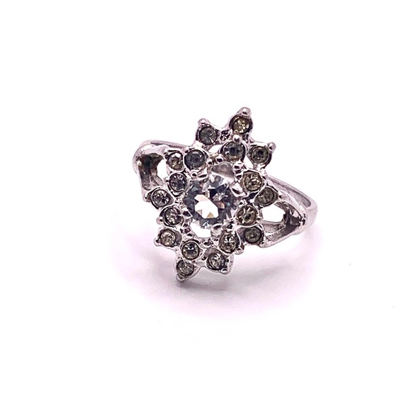 Vintage silver-plated Uncas Art Deco Ring, size 8 - Picture 1 of 10